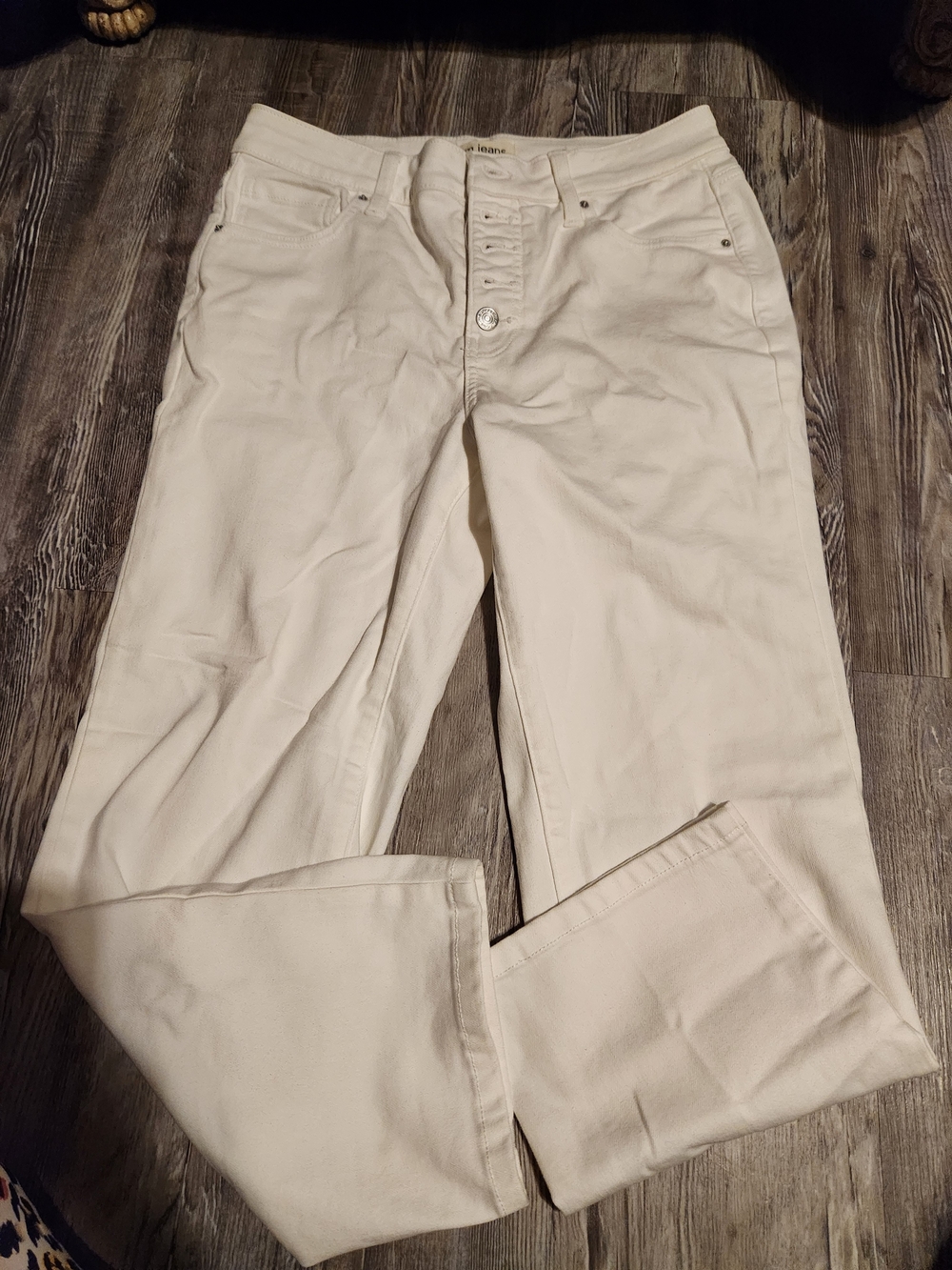 Maurices Cream Straight-Leg Button-Fly Jeans